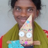 une cinquantaine d'enfants ont ralis chacun une petite marionnette, Inde 2010